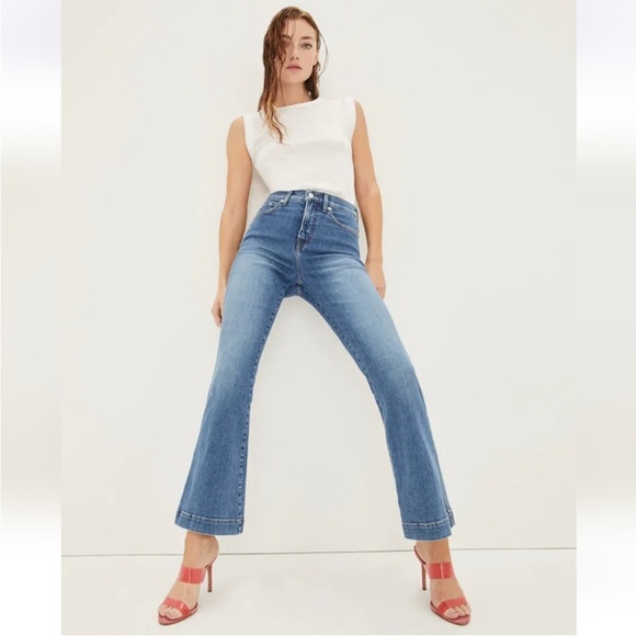 NWT Veronica Beard Carson Ankle Flare High Rise Jean in Tide Down Size 28 - Picture 2 of 9